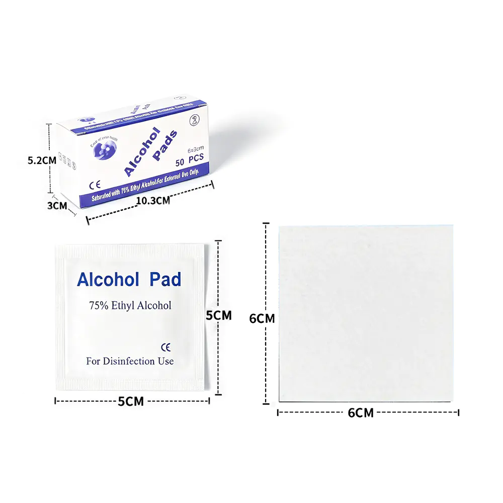 50 Keping/Kotak Premium Pembalut Individu 6x6cm 75% Etil Alkohol Pad