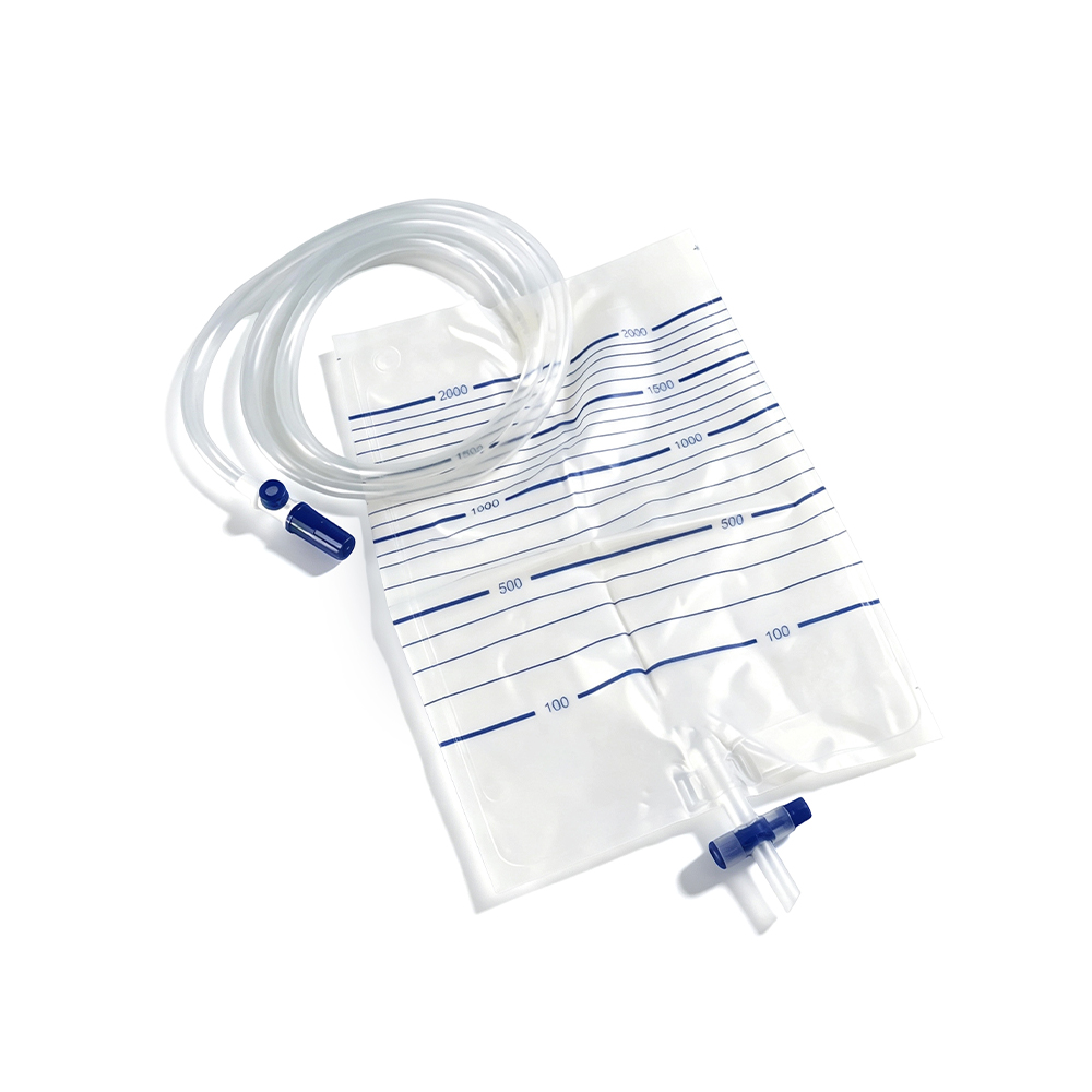 Beg Urin PVC Gred Perubatan Premium 2000ml dengan Port Persampelan & Tiub Lebih Luas